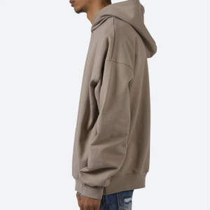 เสื้อฮู้ดดี้ผู้ชายผ้าฟลีซคุณภาพสูงแบบ OEM ไซส์ใหญ่ ทรงหลวม ไหล่ตก แขนยาว รับสั่งทำตามแบบ - Product Image 2