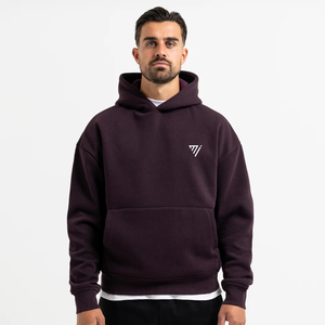 Sudadera con Capucha para Hombre 100% Algodón de Alta Calidad, Logotipo Personalizado, Estilo Holgado con Hombros Caídos, Diseño Liso para Otoño - Product Image 1