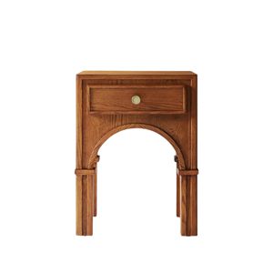 Table de chevet en bois massif avec tiroir, table de chevet classique pour chambre à coucher et hôtel - Product Image 1