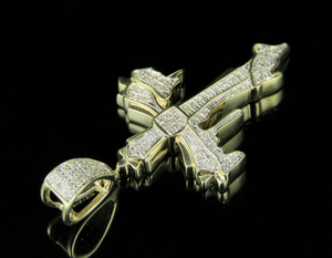 Pendentif Croix de Jésus en argent sterling 925 avec diamant Moissanite rond brillant incroyable plaqué or rose style Hip Hop - Product Image 2