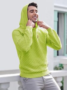Nouveau sweat à capuche pour homme, tendance hiver, décontracté, à manches longues, motif uni, pull à capuche en polyester/coton de haute qualité - Product Image 6