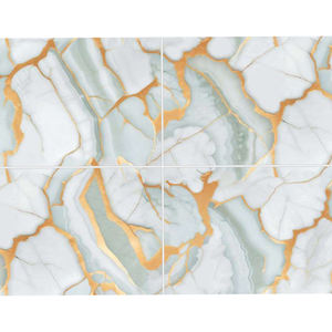 Carreaux de sol émaillés semi-porcelaine 600x1200mm avec sculpture en or à prix réduit - Product Image 1