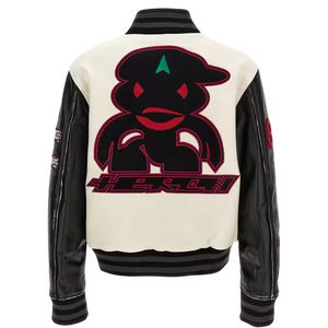 Logo personnalisé Vente en gros Offre Spéciale Chenille Broderie Manches en cuir Vintage Varsity Letterman Vestes pour hommes - Product Image 2