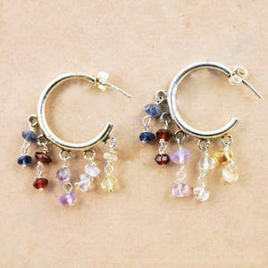 Boucles d'oreilles pendantes tendance en argent 925 avec pierres précieuses pour femmes - Option cadeau - Product Image 2