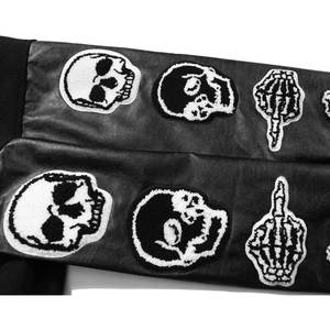 Vente en gros de vestes Letterman Varsity personnalisées Écusson de baseball en laine avec broderie et col montant Équipe d'hommes de style punk - Product Image 5