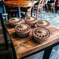 Panier rustique multicolore en herbe de Moonj naturelle, fait main, écologique, de haute qualité, avec couvercle, pour le rangement et la décoration intérieure