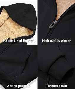 Sweat à capuche Streetwear de haute qualité pour femmes veste zippée complète doublée Sherpa pour l'automne hiver Logo personnalisé vêtements d'hiver à capuche solides - Product Image 2