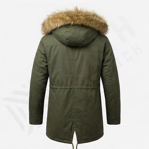 Arrivée hivernale Veste parka décontractée pour homme Manteau Grande taille Extérieur Chaud à capuche Trench en fourrure de mouton Vente en gros Vêtement thermique isolé - Product Image 2