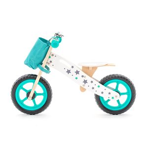 ROBINCOOL Vélo d'équilibre en bois sans pédales pour enfants, réglable sur 3 hauteurs, vert - Product Image 5