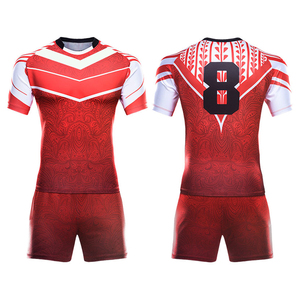 Uniforme de Rugby Personalizado para Hombre, Camiseta Deportiva de Manga Corta, Conjunto de Equipo de Secado Rápido y Transpirable, Camiseta y Pantalones Cortos de Poliéster - Product Image 1