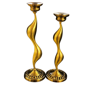 Candelabro de Material de Metal dorado de primera calidad, portavelas decorativo de mesa de diseño clásico para el hogar, portavelas para artículos de fiesta de boda - Product Image 5