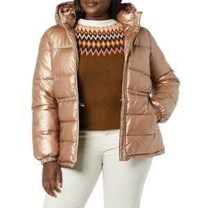 Blouson d'hiver personnalisé pour femme, réversible, imperméable, respirant, écologique, rembourré en polyester, avec col et capuche amovibles - Product Image 6