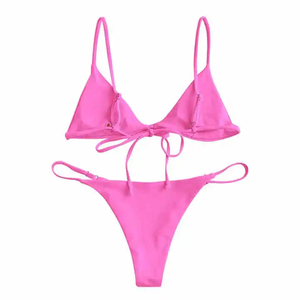 Traje de Baño Bikini de Dos Piezas para Mujer, con Tirantes Halter, de Spandex/Nylon, Estilo Cheeky, con Push-Up, para la Playa, Vacaciones de Verano, Fiestas en la Piscina - Product Image 2