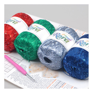 [Misoknit] Fil à crocheter RORA brillant et scintillant, option polyester 40% + coton 10% + paillettes 50% / 55g / épaisseur 1,5-2mm / 23 couleurs - Product Image 5