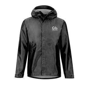 Veste de pluie coupe-vent streetwear à design de logo personnalisé pour hommes Vestes de pluie tissées pour sports d'extérieur pour hommes - Product Image 4