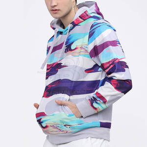Sweat à capuche imprimé pour hommes à motif solide le plus récent Winter Street Wear Fabriqué au Pakistan Vente en ligne - Product Image 3