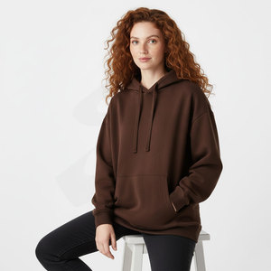 Sweat-shirt à capuche surdimensionné pour femme, coupe ample, design personnalisé, en molleton épais, fabrication OEM, vente en gros pour la vente au détail - Product Image 3