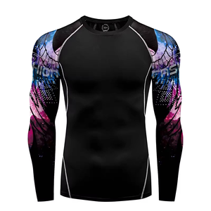 Rashguard MMA personnalisable de haute qualité, vêtements de sport BJJ avec logo sublimé anti-UV, manches longues, pour la salle de sport - Product Image 3
