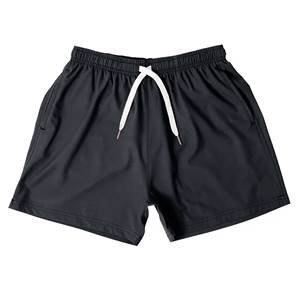 Custom Men Quick Dry Sports Shorts High Street Style Solid Polyester Mid Length Knitted <b>Fabric</b> OEM Available - Product Image 3