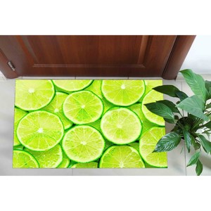 Tapis de cuisine à imprimé citron : Tapis d'appoint moderne en chenille, tapis doux non tissé - Product Image 3