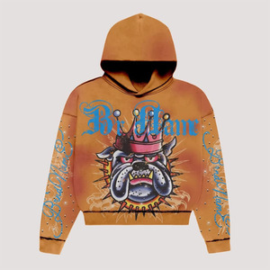 2025 Wholesale Pullover Gym Fitness 350 GSM Fleece 100% Cotton High Quality Plus Size Hoodies Men Custom Logo Embroidery Hoodies - Product Image 6