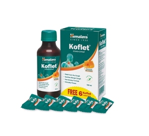 Himalaya Koflet Xarope Para A Tosse 100 ML Com 6 <span class=keywords><strong>LOZENGES</strong></span> LIVRE Combo Suplemento <span class=keywords><strong>Herbal</strong></span> - Product Image 3