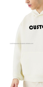 Custom Heavyweight Fleece Cropped <b>Hoodies</b> with No <b>String</b> Design and Drop Shoulder <b>for</b> Streetwear Brands - Product Image 6