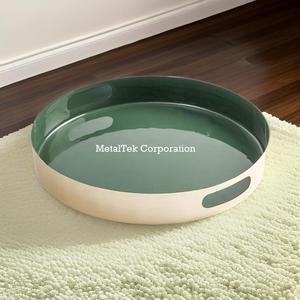 Serveware ถาดเหล็กตกแต่งสีเขียวมะกอกทองบ้านโต๊ะเครื่องแป้งอเนกประสงค์ถาดของขวัญส่งเสริมการขาย - Product Image 5