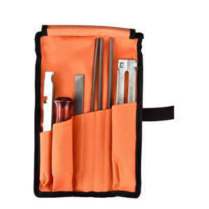 Kit de bricolage d'affûtage de tronçonneuse en acier professionnel de 10 pièces poignée en bois dur diamant barre de guidage de fichier rond/plat outils d'affûtage de fichier - Product Image 5