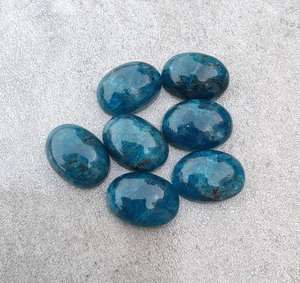 คุณภาพสูงธรรมชาตินีออน Apatite รูปไข่ Cabochon แบนกลับปรับเทียบ 3A + คุณภาพขายส่งอัญมณีแท้หลวมสําหรับขาย - Product Image 1