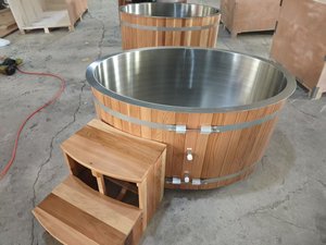 Baignoire froide en <span class=keywords><strong>bois</strong></span> extérieure avec refroidisseur et chauffage intégrés 1 personnes - Product Image 2