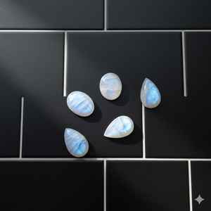 Piedra Lunar Arcoíris 100% Natural, Cabujón Octogonal, Gema Suelta en Forma de Corazón, Color 100% Natural, 20% de Descuento y Regalo de Año Nuevo - Product Image 5