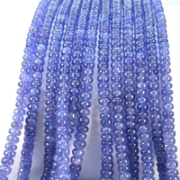 Perles Rondelles de Tanzanite 100% Naturelle de Haute Qualité, Bleu Violet, Pierres Libres 6-8mm Lisses, 50+ Ans d'Expérience pour la Fabrication de Bijoux