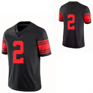 Camiseta de fútbol americano en blanco con logotipo personalizado de alta calidad, camiseta de fútbol personalizada, práctica deportiva, camisetas sueltas de Hip Hop - Product Image 6