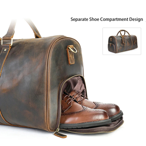 Sac de voyage multifonctionnel en cuir Sac de voyage de luxe pour hommes Sac de voyage de grande capacité - Product Image 3