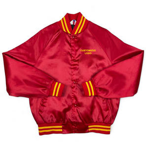 SHAN APPAREL Satin Varsity Homme Veste Couleur Unie Conception Personnalisée University College Baseball veste pour hommes Varsity Jacket - Product Image 4