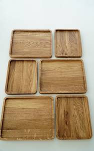 Plateau de service moderne en bois de chêne 18x22cm Plateau petit-déjeuner et plateau ottoman au design élégant - Product Image 2