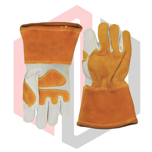 Guantes de Soldadura de Cuero Reforzado Resistentes al Calor Extremo, Resistentes, Industriales, Cosidos con Hilo, de Seguridad, para Bomberos, 16 Pulgadas, 7 oz - Product Image 4