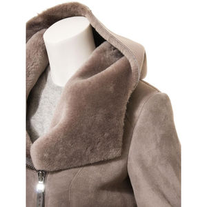 Chaqueta de invierno 2023 para mujer, piel de oveja, piel de oveja, transpirable, doble botonadura, lana, transpirable, Parka, abrigo para mujer - Product Image 3