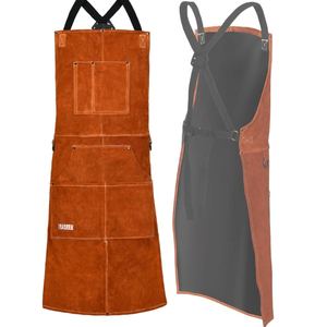 ผ้ากันเปื้อนงานเชื่อมงานเชื่อมงานหนัง cowhide ผ้ากันเปื้อนสำหรับช่างเชื่อมป้องกันไฟ - Product Image 1