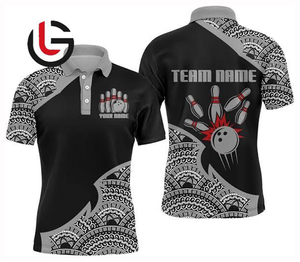 Polo de bowling imprimé personnalisé pour femmes, vêtements d'équipe de sport, 100% polyester, spandex, 240 grammes, plus une grande taille ample et ajustée - Product Image 1