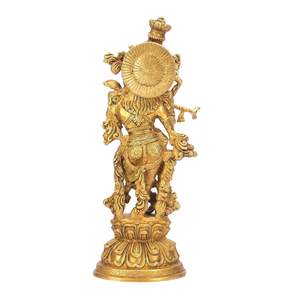Prix de gros - Meilleure vente - Idole de Krishna en laiton taille 15 pour décorations de Diwali, exportation depuis l'Inde - Product Image 4