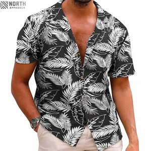<b>Men's</b> Floral <b>Shirts</b> Cotton Linen Button Down Tropical Holiday Beach <b>Shirts</b> Short Sleeve Button Down <b>Party</b> <b>Shirt</b> 280gsm - Product Image 3