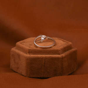 Trillion Cut Single Side Split Shank Engagement Ring With Tiny Round Lab Grown Diamond in 14KT <b>Solid</b> Gold for Engagement - Product Image 4