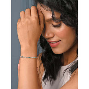 Pulsera CLARA de Plata Pura 925 con Símbolo de Infinito Azul, Bañada en Rodio y Oro, Amuleto Religioso con Zirconia, Regalo Religioso - Product Image 4