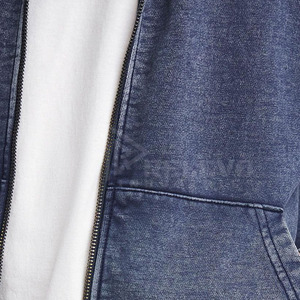 เสื้อฮู้ดซิปผู้ชายทรงหลวมโอเวอร์ไซส์ สไตล์สตรีทแวร์ ผ้าคอตตอน 100% น้ำหนัก 430gsm ลุคดิสเทรส ซักย้อมสีแบบแอซิดวอช คุณภาพสูง รุ่นใหม่ล่าสุด - Product Image 6