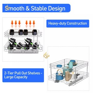 Spice Rack Metal Pull Out Spice Organizer Kitchenware Best Item for Cabinet Under <b>Sink</b> Organizer Steel Spice Rack In Low Price - Product Image 4