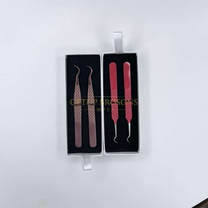 Pestañas GETUP BROSONS IMPEX de Acero Inoxidable de Alta Calidad, Color Rojo Rosa con Punta Plateada, Antimagnéticas, Precisión Rusa, Volumen 10mm - Product Image 4