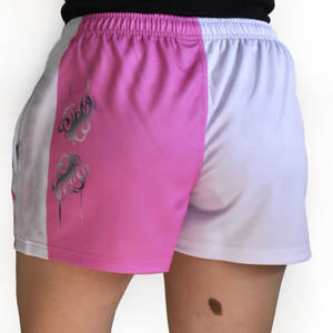 Manufacturer Custom Print Design Ladies Footy Rugby <b>Shorts</b> with <b>Pockets</b> and <b>Zips</b> Sublimated Footy <b>Shorts</b> for Women - Product Image 2