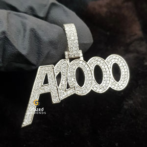 Hip Hop Iced Out Pendant in 925 Sterling Silver and Round Brilliant Cut Moissanite Diamonds for Unisex - Product Image 4